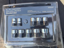 Sears BEST Craftsman USA Nos 1/2” Drive Black Collar Socket Set 10pcs 34342 SAE