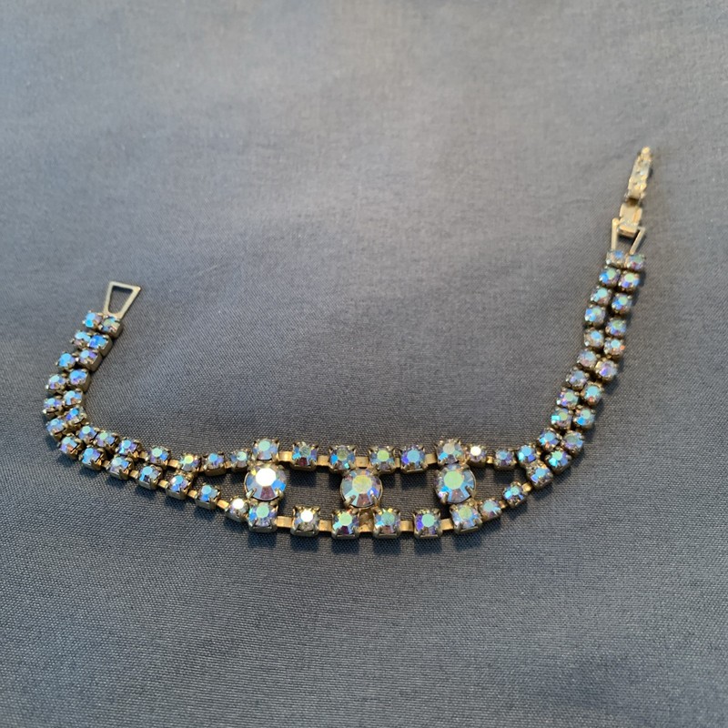 Vintage Aurora Borealis Rhinestone Bracelet 