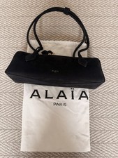 Alaïa Black Shoulder Bag Gold Hardware Zip Closure with Brand Card & Mirror