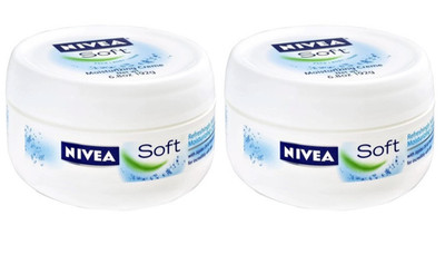 PACK of 2 Nivea Soft Moisturizing Cream VEGAN FORMULA Oil & Vitamin E 6.8oz EACH