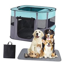 Pet Dog Cat Playpen Tent,Foldable Cat Cage Green Medium 32 24 22 