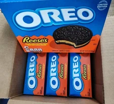 (4)Packages Nabisco Oreo Reese’s Peanut Butter Creme Oreo Crumb Cookies 10.81 oz