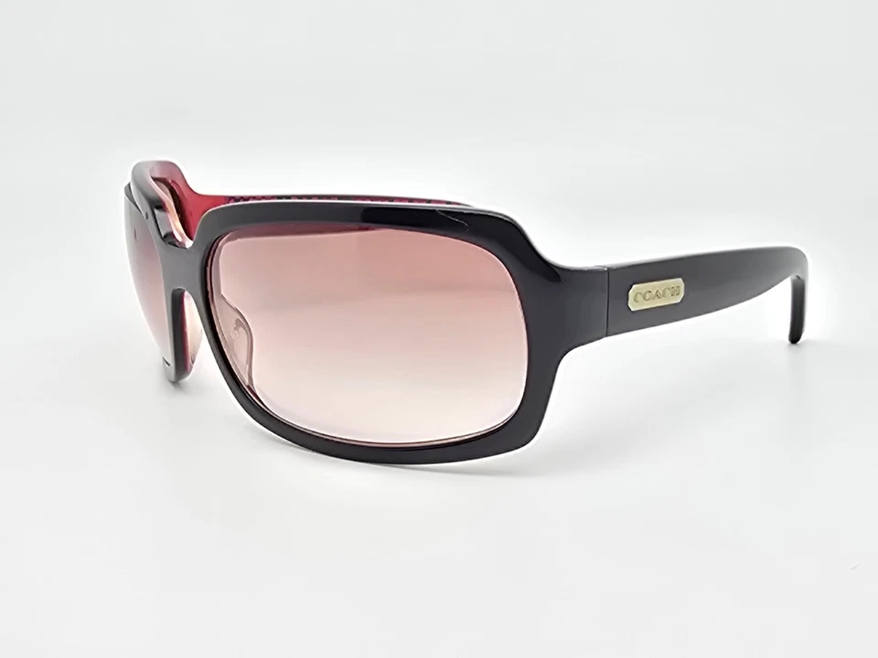 Очки солнцезащитные Coach Mia S433 черные на вишнево-красной оправе светло-красные градиентные линзы 63 мм - Изображение 3 из 4