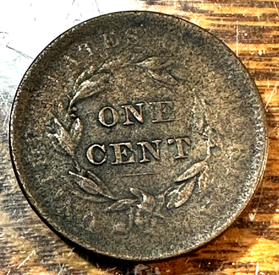 1839 Head of '38 Large Cent Nice Orig. Choice AU+ Details @ Half