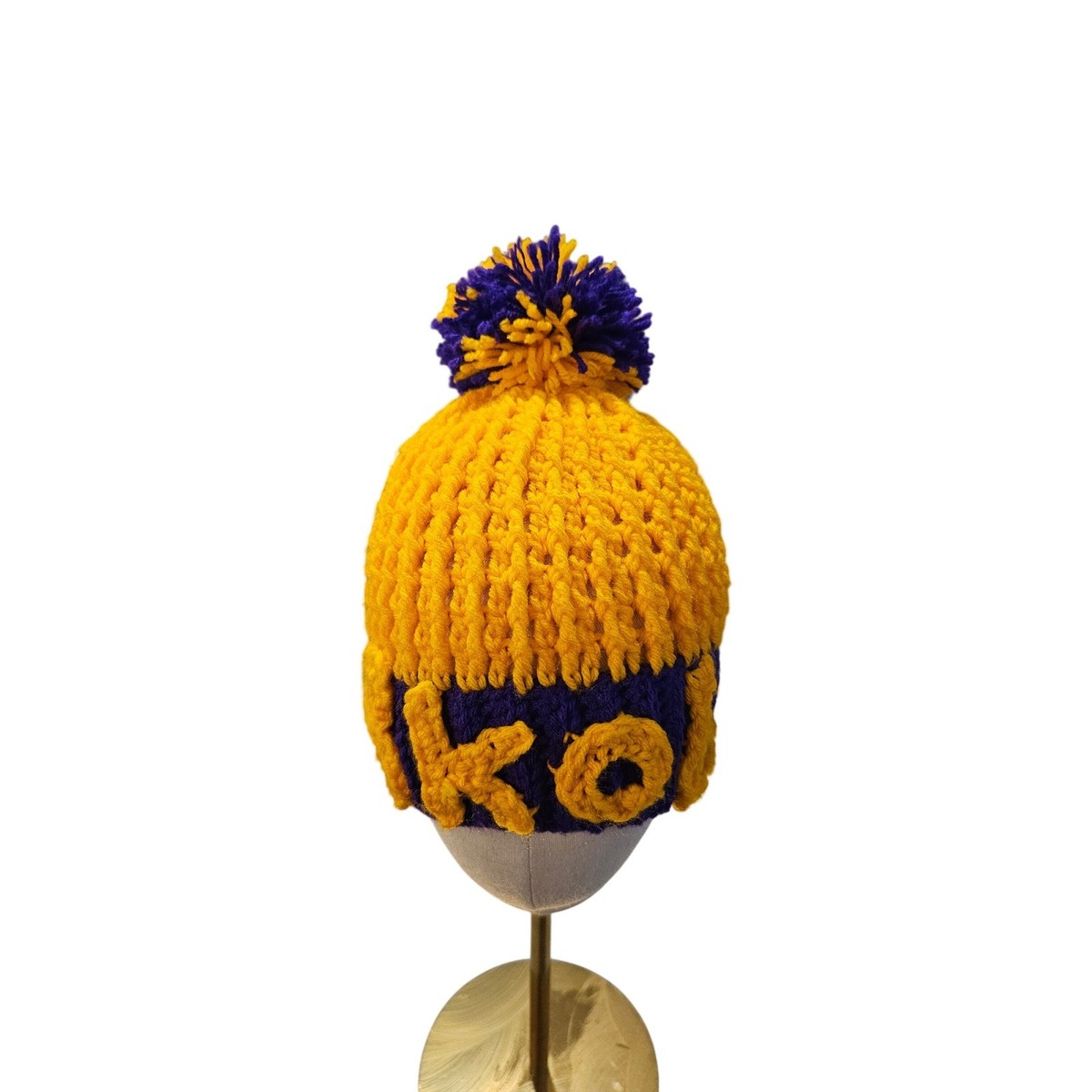 Handmade Kobe Bryant Lakers Beanie Purple Yellow Chunky Knit  display picture 2