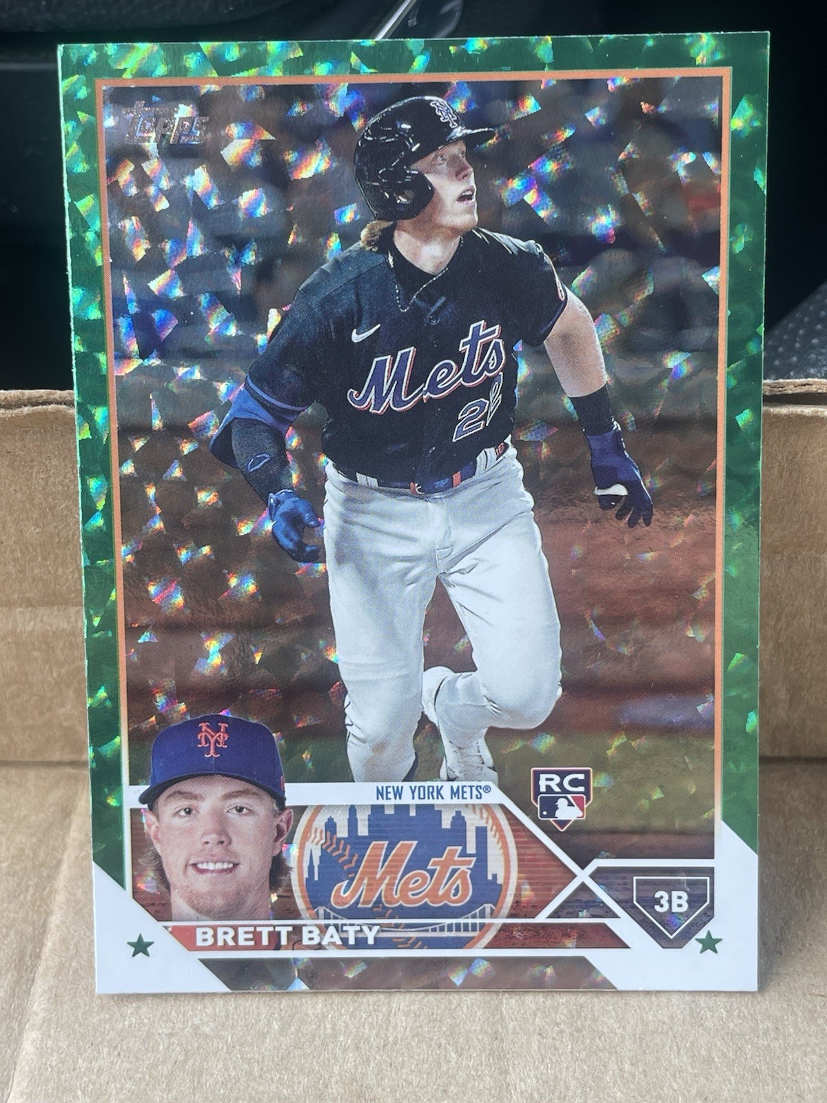 2023 Topps Series 1 - Brett Baty #89 Green Foil /499 (RC) Parallel Rookie Mets