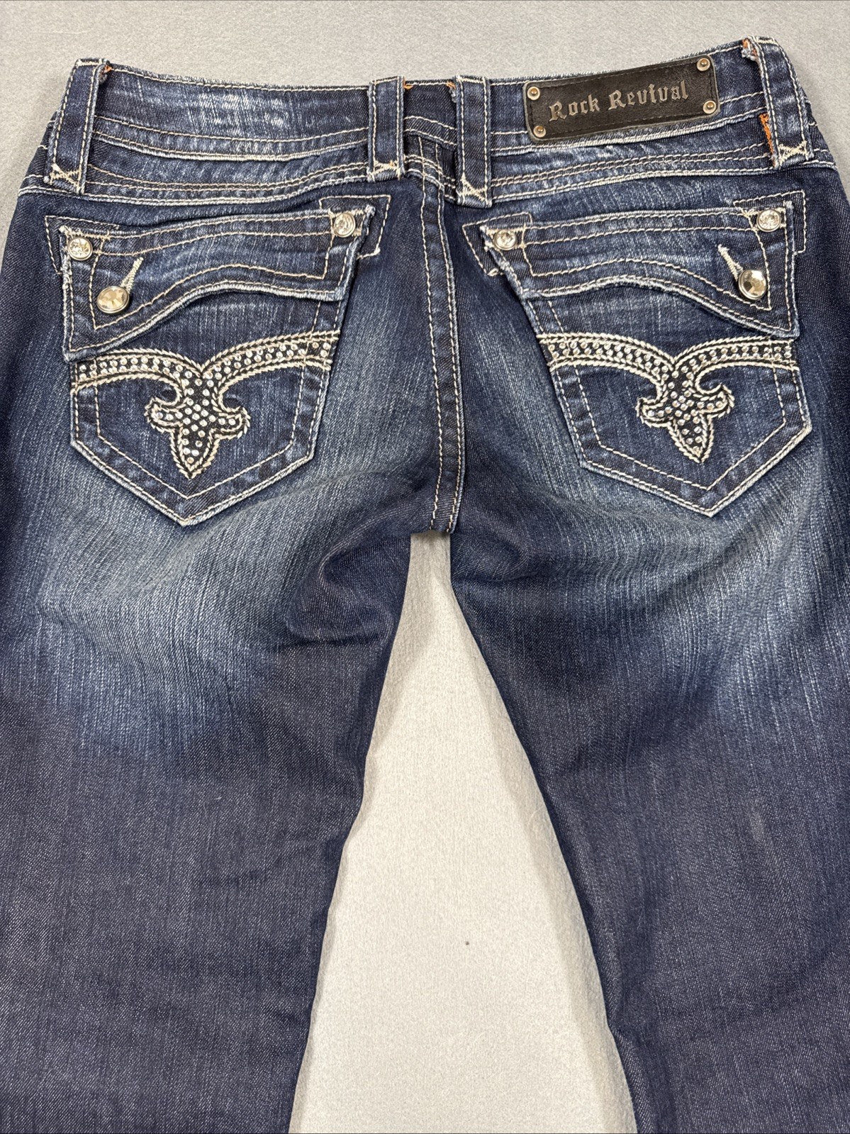 Rock Revival Women’s 28/30 Johanna SKINNY THICK STITCH RHINESTONES EMBELISHED