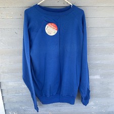 Vintage Pannill Sweatshirt Sz XXL Blue Made In USA Blank Dead Stock Crewneck 80s