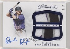 2019 Panini Flawless Sapphire 12/15 Brendan Rodgers #DPA-BR Dual Patch Auto 2l4