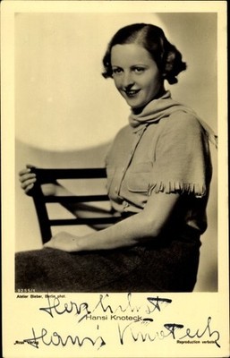 Ak Schauspielerin Hansi Knoteck, Portrait, Autogramm - 4118798