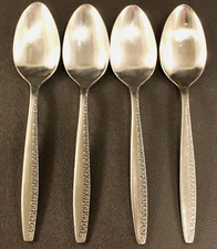 Imperial International  * Set of 4 * EARLY SPRING Soup  Spoons 7 3/8" Stainless