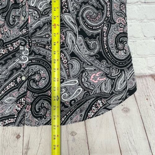 Chaps Damen Langarm Paisley Knopfbluse Oberteil Größe 1X Blumenmuster M185-4 - Bild 3 von 13