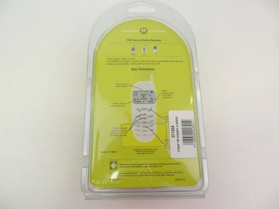 MOTOROLA FM STEREO RADIO HEADSET EARPHONES V60 V60I V66 V70 GENUINE ORIGINAL - Image 3 of 4