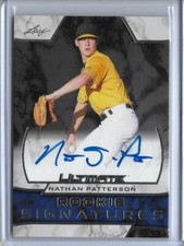 2019 Leaf Ultimate Draft NATHAN PATTERSON Silver Foil Auto RC Oakland A's