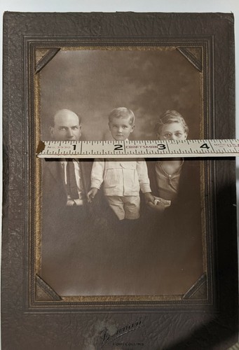 Antique Photo Cabinet Card Family Portrait Sepia-tone - William & Mildred Dochow - Picture 3 of 7