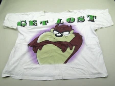 VTG Get Lost Taz T-Shirt Mens XL? Tasmanian Devil Looney Tunes Distressed Read