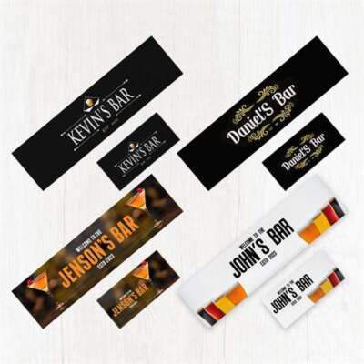 Personalisierte Bierbar Läufer ideal für Anlass Party Zuhause Pub Geschenk 7