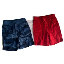 NWT Gap Kids TWO PAIRS / 2-pack 12-18 Month Boy Cotton Shorts Blue Camo  Red