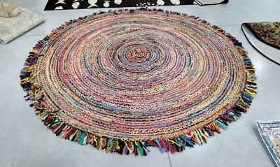 IVORY / RED 9' X 9' Broken Thread Rug, Reduced Price 1172718390 CAP206A-9R