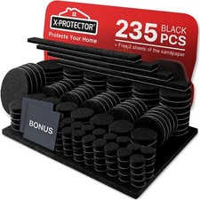 Felt Furniture Pads 235 PCS Huge Quantity of Black Furniture Pads for Hardwood F