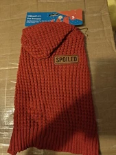Vibrant Life Dog Spoiled Red Hooded Pet Sweater Sz S 10-20Lb Christmas Valentine