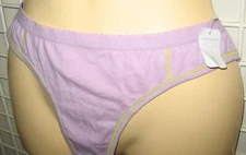RN# 89432 - 2X - NEW - LAVENDER  THONG PANTY - COTTON STRETCH 2" SIDES