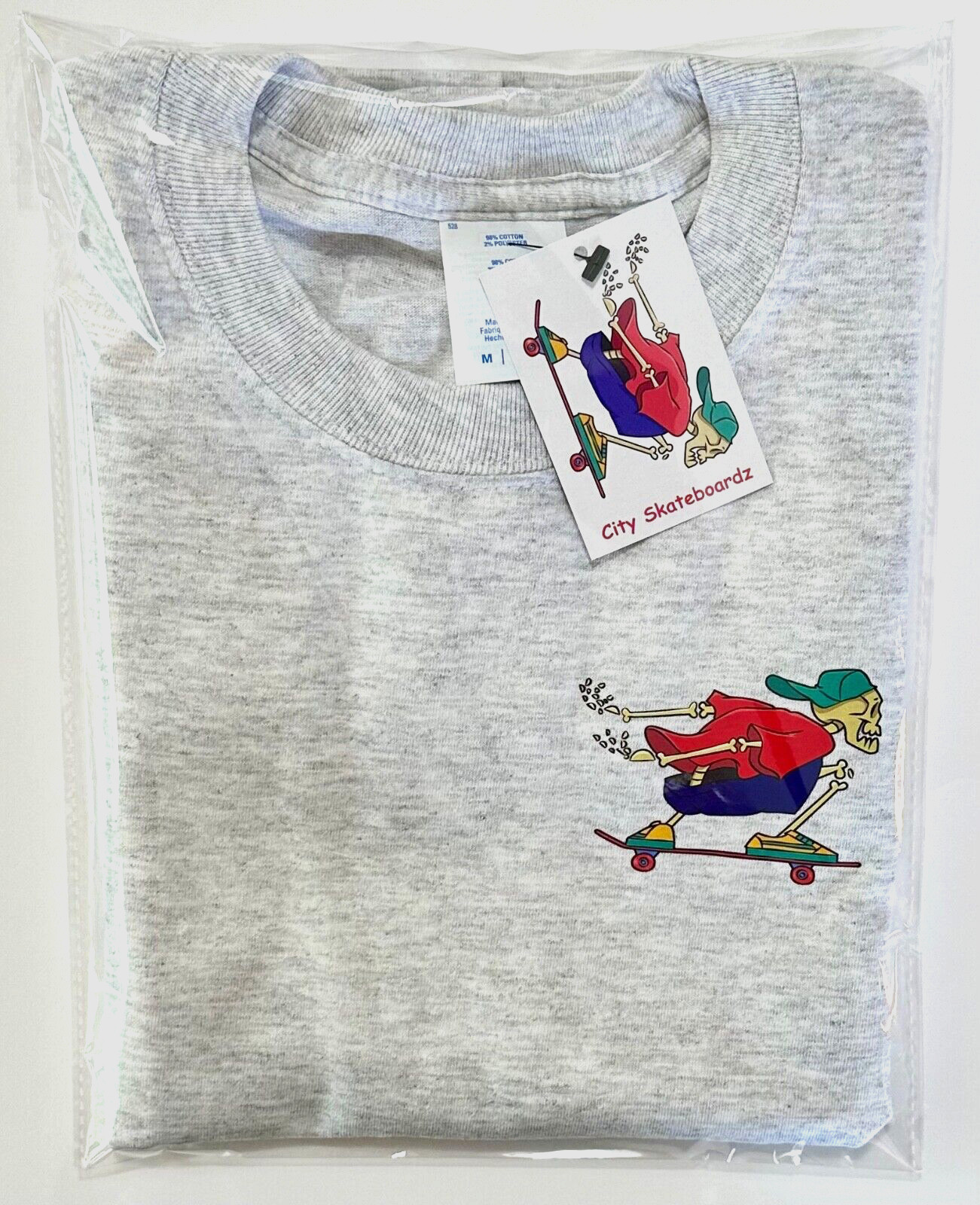 T-shirt..skull & Bones Skater Authentic. Light Gray.. Youth 