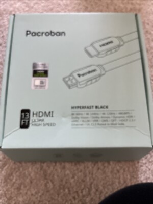 Pacroban 8K 48Gbps 13ft HDMI Ultra High Speed Hyperfast Black