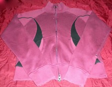 New NIKE Women's 2 WAY ZIP L/S ATHLETIC,LEISURE JACKET WINE/BLACK Sz M -LAST ONE