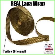 THERMAL ZERO LAVA EXHAUST WRAP HEADER PIPE HEAT INSULATION TAPE ROLL 1" x 50 FT