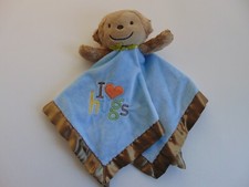 Baby Lovey Security Monkey Rattle Blanket Carter's Just One You Blue Brown