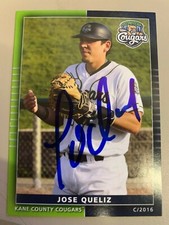 JOSE QUELIZ  2016 Signed KANE COUNTY COUGARS Team Card