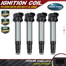 4x Ignition Coil Pack for Nissan Sentra 2000-2002 L4 1.8L with 3 pins 12 Voltage