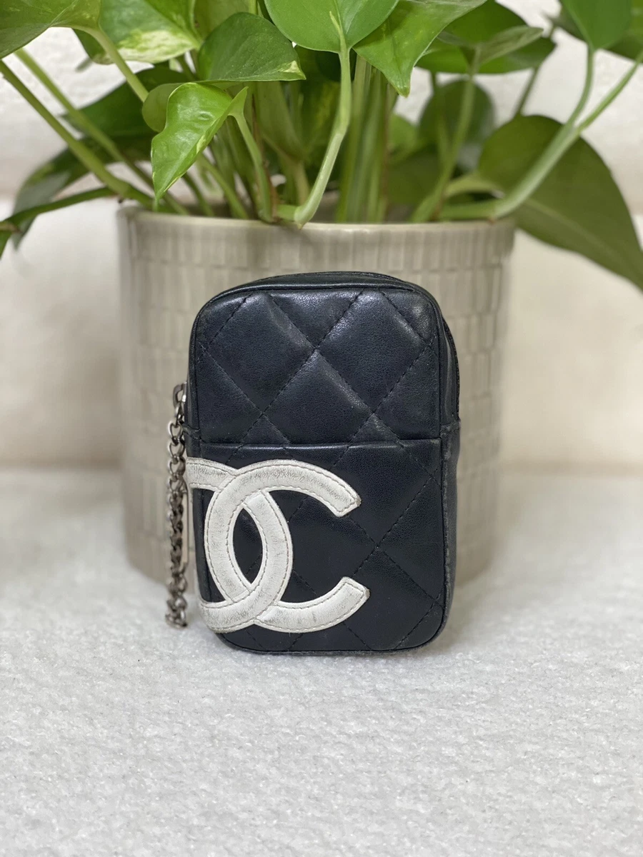 Chanel Ligne Cambon Zip Mini Belt Pouch Wallet Belt White Black