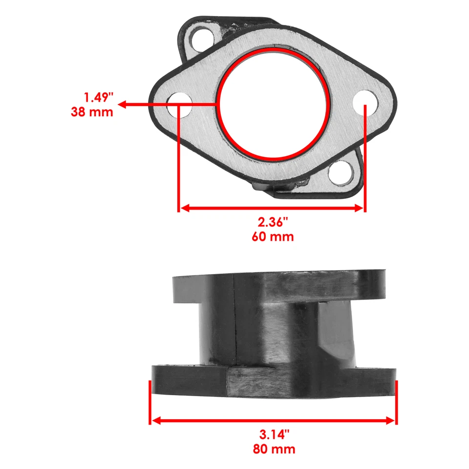 Carburetor Carb Intake Boot Joint for Yamaha Warrior 350 YFM350X YFM350 X 87-04 - Image 2 of 4