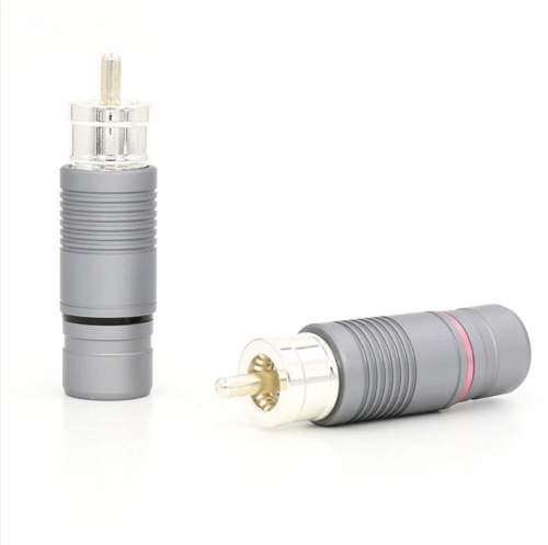 Connettori RCA audiofili spina placcata argento per cavo segnale HiFi interconnessione - Foto 4 di 11