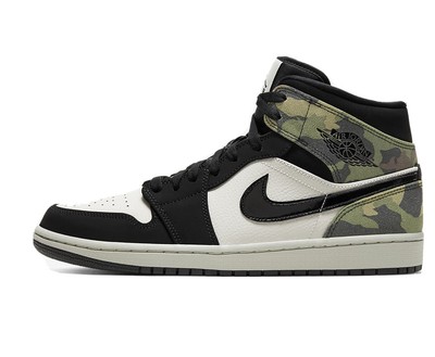 NIKE AIR JORDAN 1 MID SE Light Bone Black Camo CW5490 001 Menâs size 10 | eBay