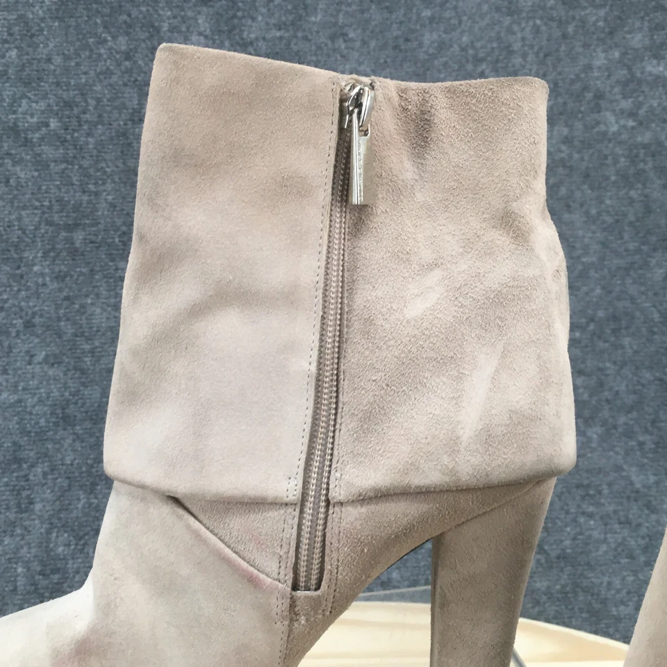 Vince Camuto Boots Womens 7.5 Amya Zip Pointed Ankle Bootie Beige Suede Heels - Image 3 of 4