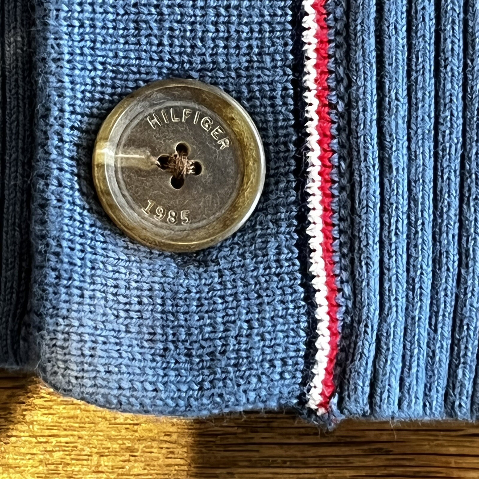 TOMMY HILFIGER MENS SMALL 100percent COTTON CARDIGAN IN BLUE (RRP £125.00) A1 image 3