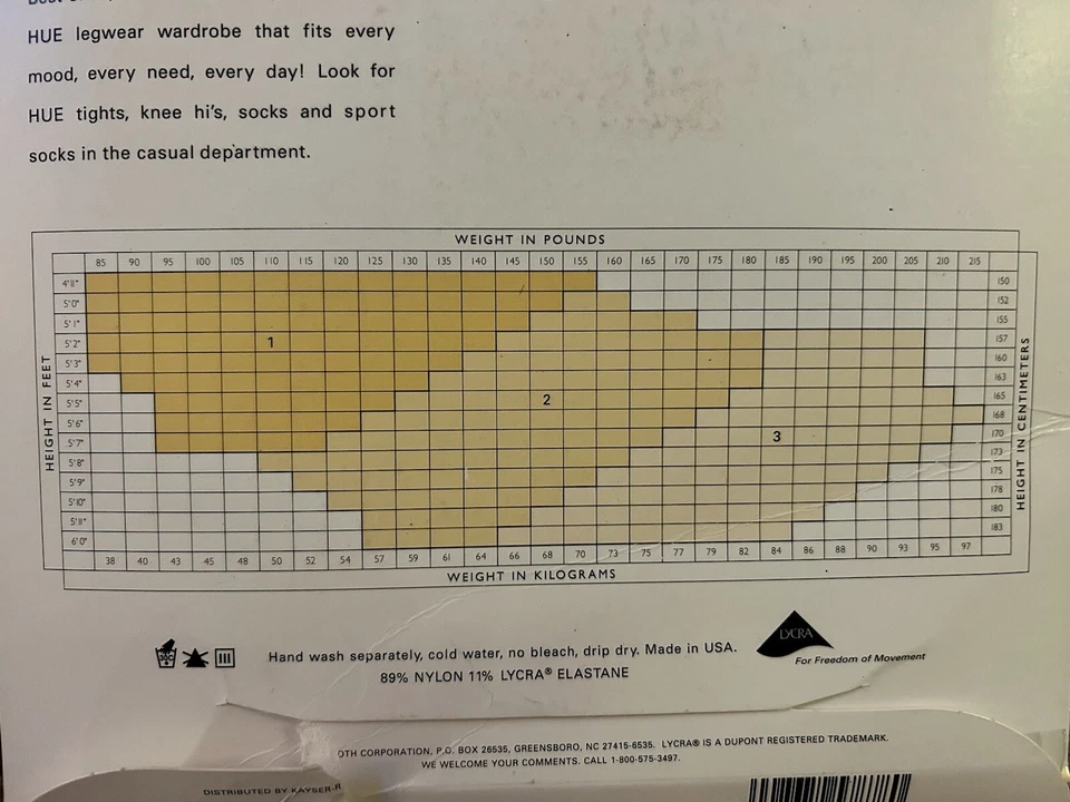 Vintage Hue Vine Lace Control Top Pantyhose, Sz 1 Ivory, Nylon Lycra - Image 4 of 4