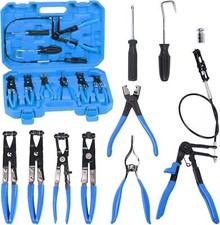 9Pcs Hose Clamp Clip Pliers Automotive Flexible Set Swivel Jaw Flat Angled UK