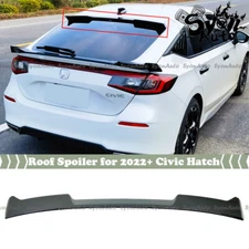 FOR 2022-2026 HONDA CIVIC HATCHBACK GLOSS BLACK REAR ROOF SPOILER WING LID VISOR