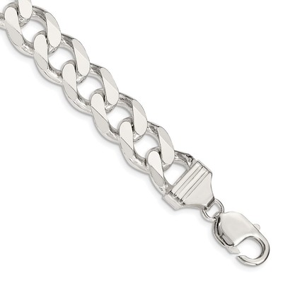 Sterling Silber 13 mm Panzerkette Armband 10'' für Damen 70,19 Gramm