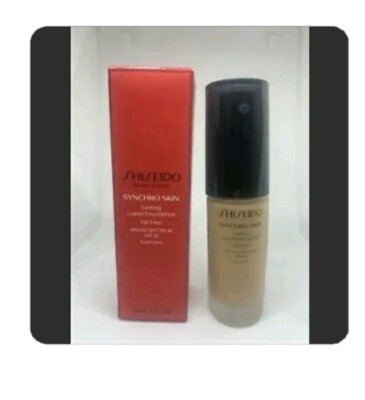 SHISEIDO SYNCHRO SKIN LASTING LIQUID FOUNDATION G0LDEN 5, OIL FREE, SPF 20, 1 OZ