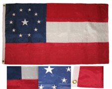 3x5 Embroidered Stars and Bars 11 Circle Sewn Nylon Flag 3'x5' Double Sided
