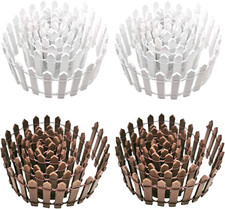 4 Pack 35.4 Inche Long Fairy Garden Fence, White Wood Picket Fence, Decorative F