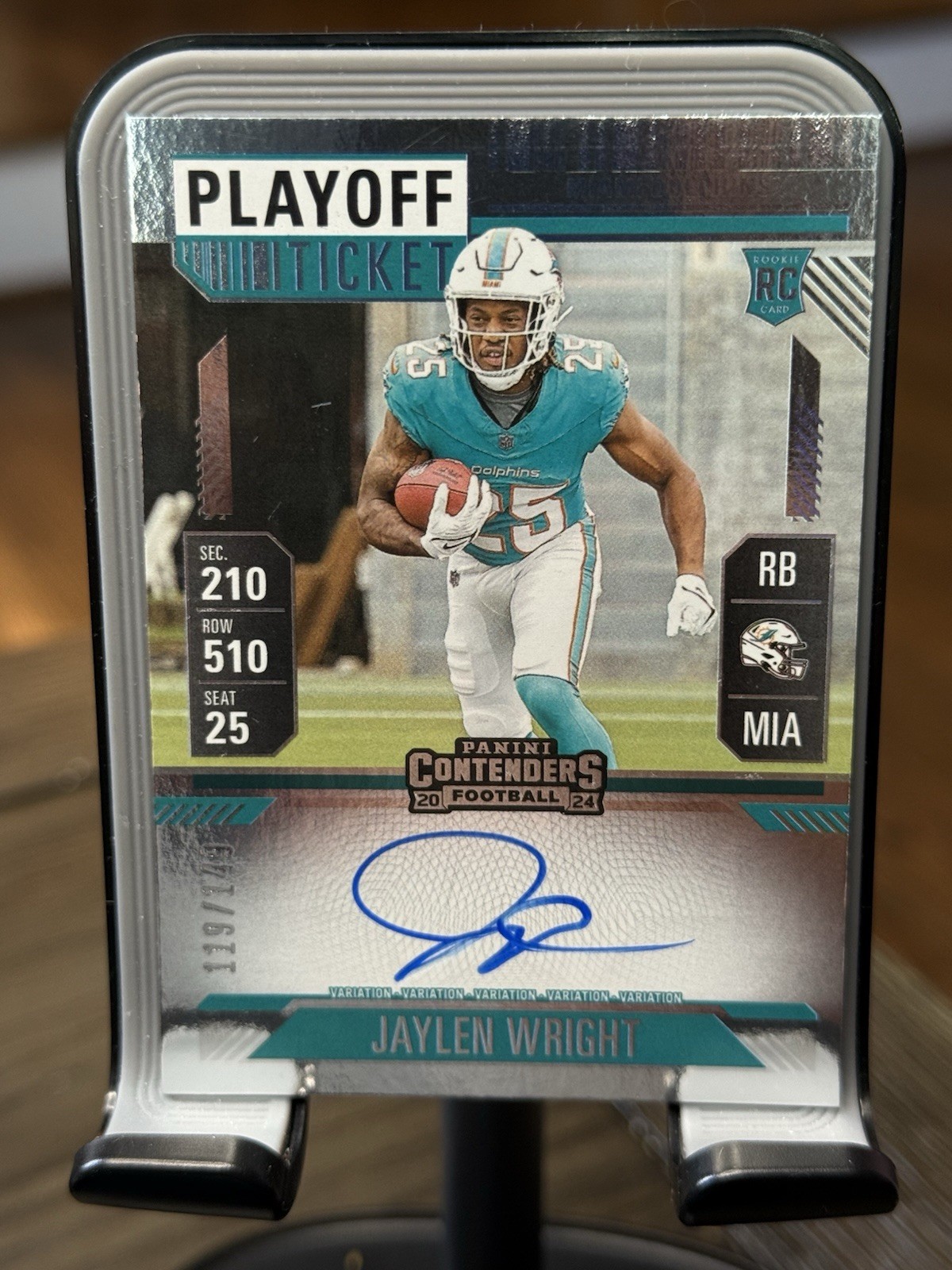 2024 Panini Contenders Playoff Ticket Jaylen Wright #132 95/149 RC Auto Variatio