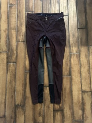 Kerrits Breeches Riding Pants Womens Size XL Burgundy Full Seat Crossover Horse