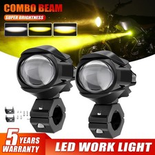 Pair Led Motorcycle Spot Pods Headlight Driving Fog Auxiliary Lamp Yellow White Pair Led Motorcycle Spot Pods Headlight Driving Fog Auxiliary Lamp Yellow White