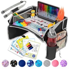 Kids Travel Tray Car Car Seat Tray W/ Activity Sheets Pens Road Trip